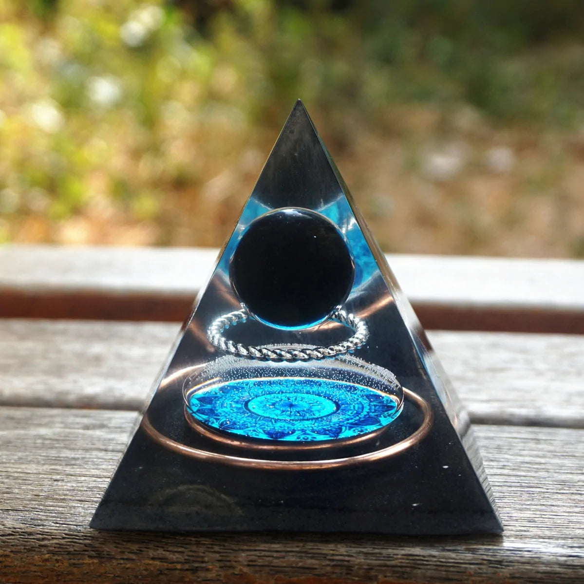 Orgonite Obsidian Pyramid – Energy Cleanse for All Signs