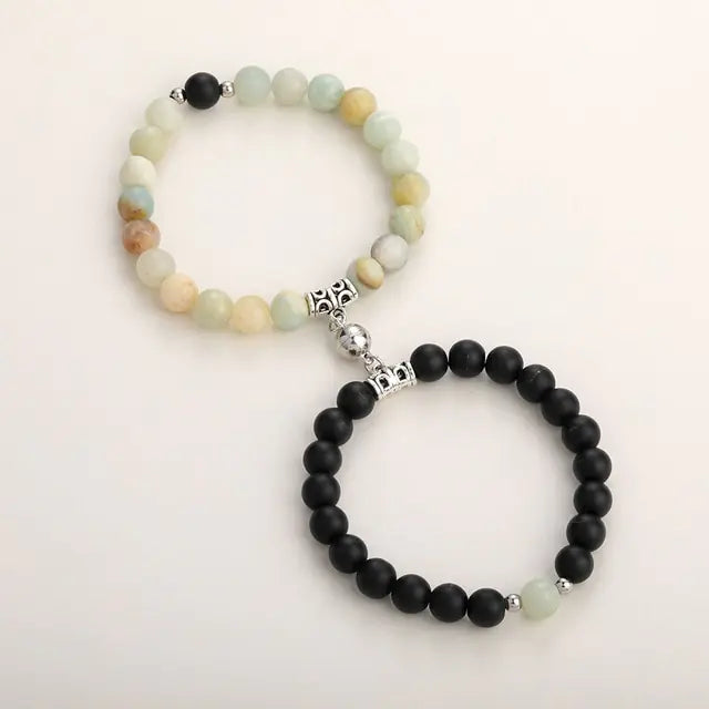 Magnetic Couple Bracelets – Natural Stone Love Gift 💫
