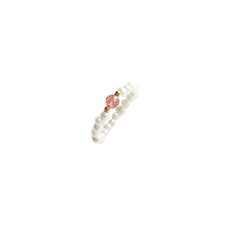 Strawberry Crystal Zodiac Ring – Elegant Minimalist Jewelry