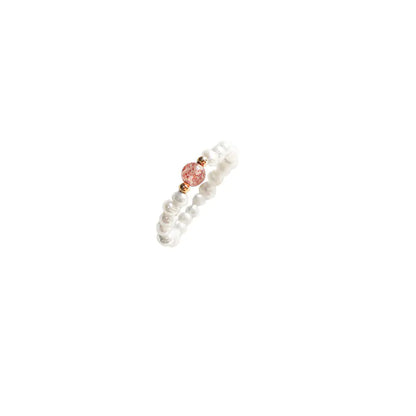 Strawberry Crystal Zodiac Ring – Elegant Minimalist Jewelry
