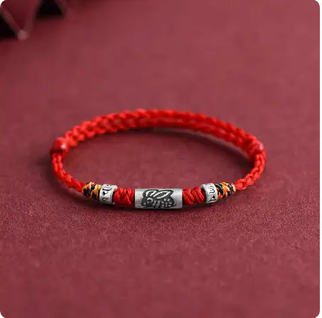 Pure Silver Zodiac Red Rope Bracelet – 925 Silver Charm