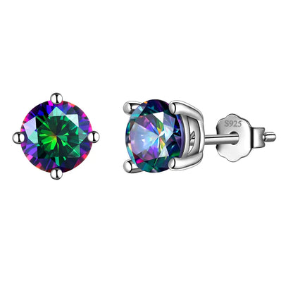 Mystic Topaz Rainbow Studs – 925 Sterling Silver Earrings