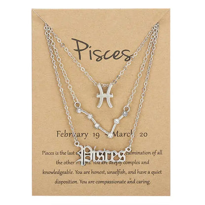 Zodiac Sign Necklace – 12 Astrology Pendants with Card ✨