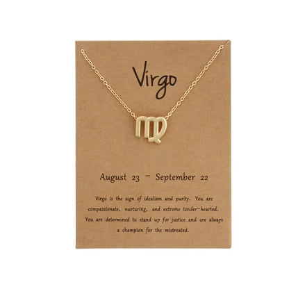 Gold Zodiac Pendant Necklace – Choose Your Star Sign ✨