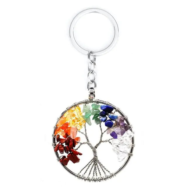 7 Chakra Tree of Life Keychain – Energy Aligned Charm