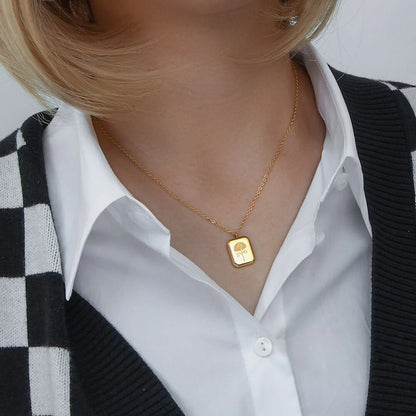 Flower Birthstone Necklace – Gold Plated, Waterproof ✨