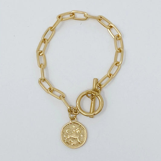 Zodiac Charm Bracelet – Gold Chain Astrology Gift ✨