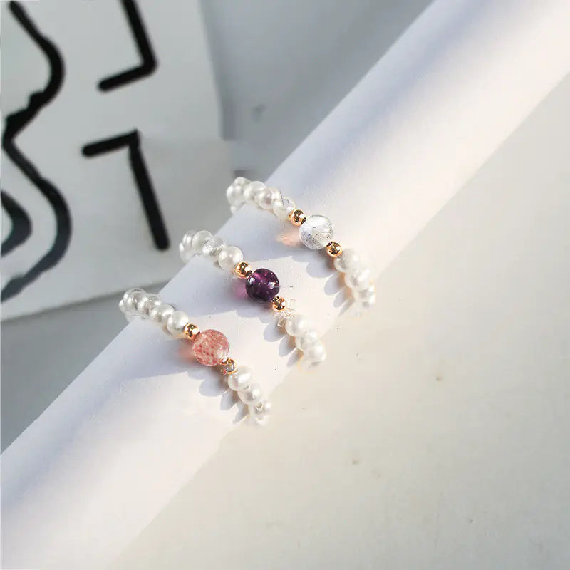Strawberry Crystal Zodiac Ring – Elegant Minimalist Jewelry