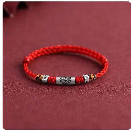 Pure Silver Zodiac Red Rope Bracelet – 925 Silver Charm