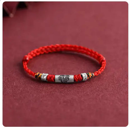 Pure Silver Zodiac Red Rope Bracelet – 925 Silver Charm