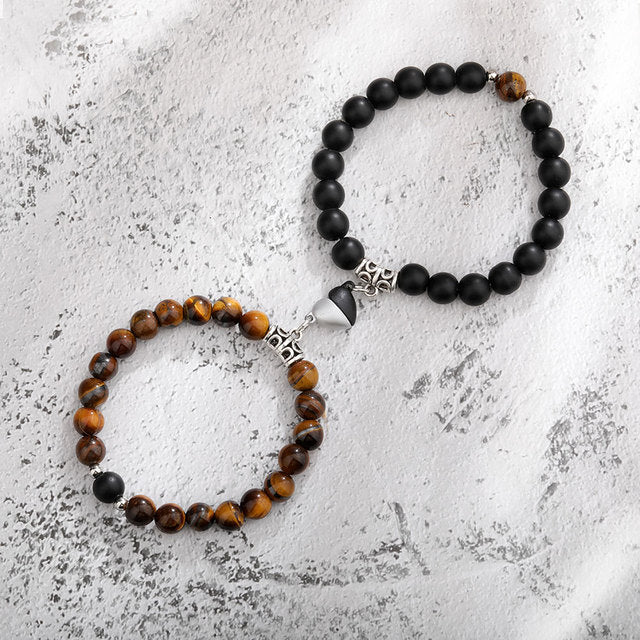 Magnetic Couple Bracelets – Natural Stone Love Gift 💫