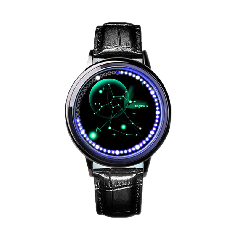 LED Zodiac Touch Watch – Waterproof Unisex Astrology Style