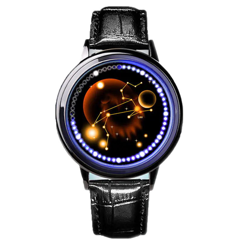 LED Zodiac Touch Watch – Waterproof Unisex Astrology Style