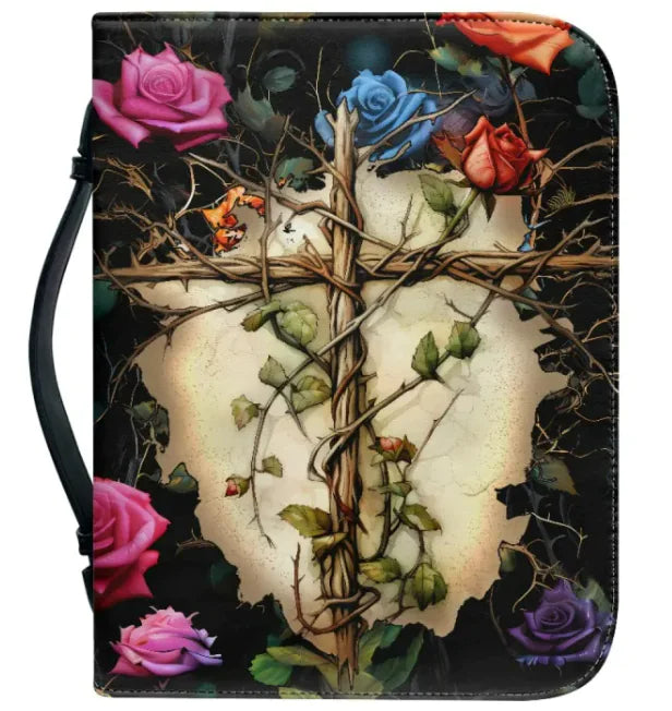 Spiritual Book Protection Bag – Cross & Sunflower Design