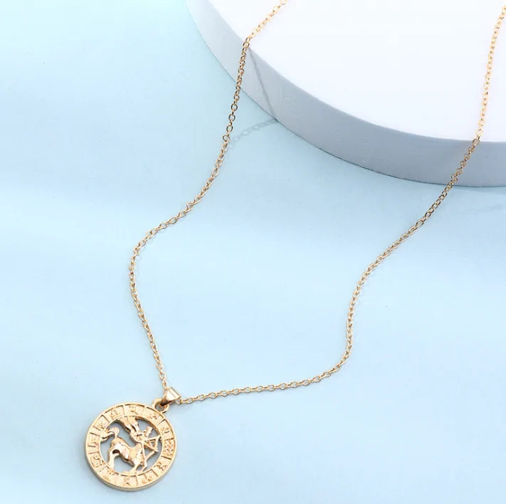 Fortune Zodiac Necklace – Bold Copper Astrological Charm 🔮