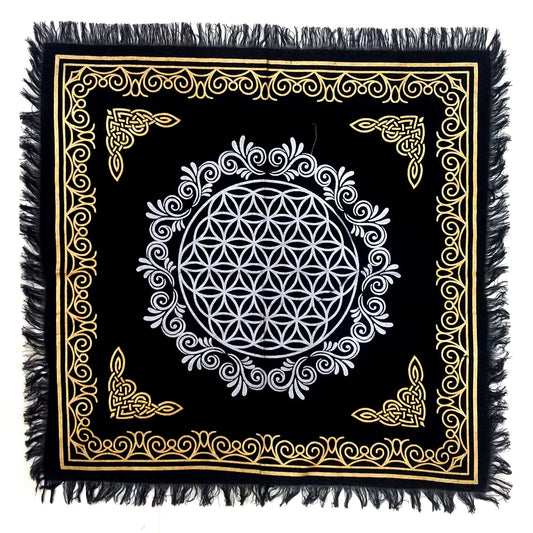 Flower of Life Altar Cloth – Sacred Tarot Spread Mat