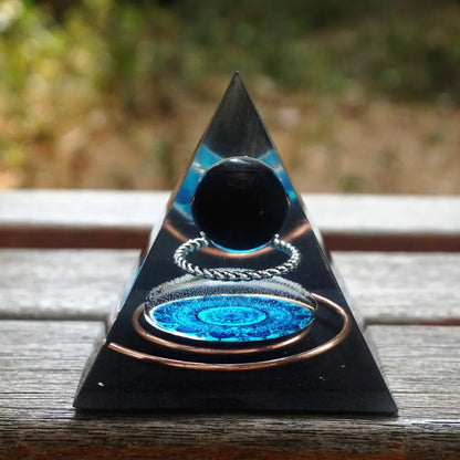 Orgonite Obsidian Pyramid – Energy Cleanse for All Signs