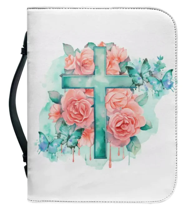 Spiritual Book Protection Bag – Cross & Sunflower Design