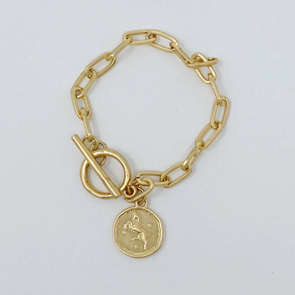 Zodiac Charm Bracelet – Gold Chain Astrology Gift ✨