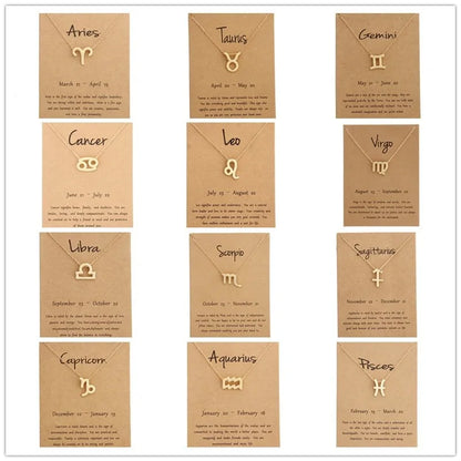 Gold Zodiac Pendant Necklace – Choose Your Star Sign ✨