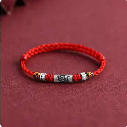 Pure Silver Zodiac Red Rope Bracelet – 925 Silver Charm