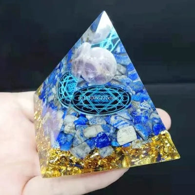 Tree of Life Orgonite Pyramid – Amethyst & Peridot Power