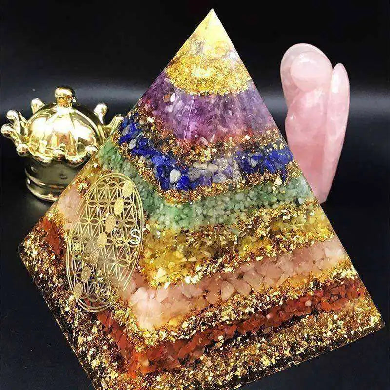 7 Chakra Orgonite Pyramid – Spiritual Awakening Tool