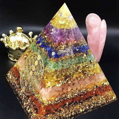 7 Chakra Orgonite Pyramid – Spiritual Awakening Tool