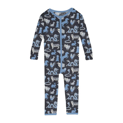 Zodiac Space Baby Sleeper – Bamboo Footless Bodysuit 0–3M 🌙