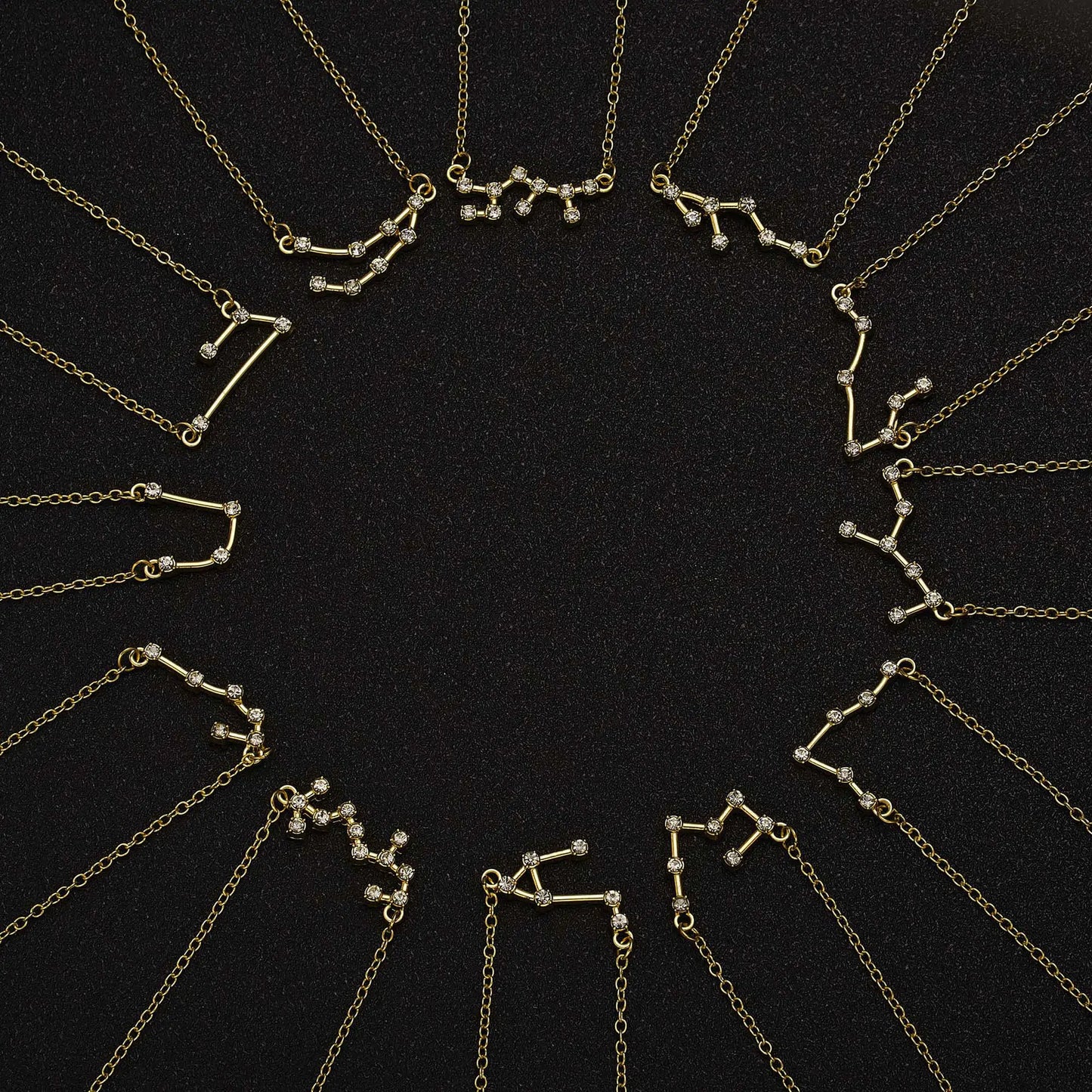 Zodiac Sign Necklace – 12 Astrology Pendants with Card ✨