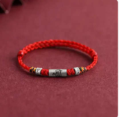 Pure Silver Zodiac Red Rope Bracelet – 925 Silver Charm