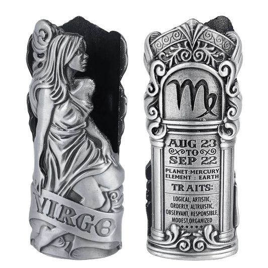 Virgo Zodiac Metal Lighter Case – Fits BIC J6 Lighter ♍