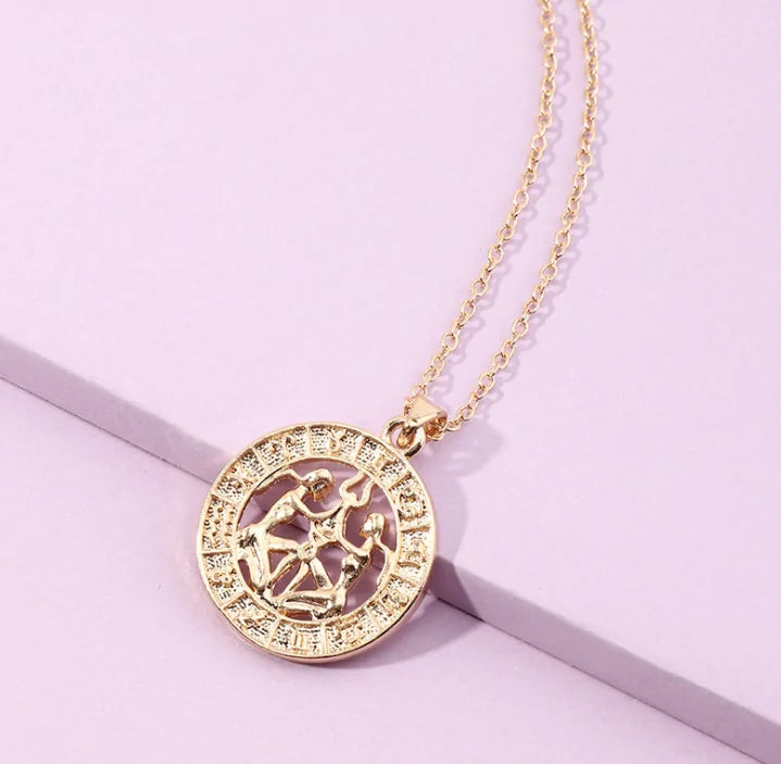 Fortune Zodiac Necklace – Bold Copper Astrological Charm 🔮
