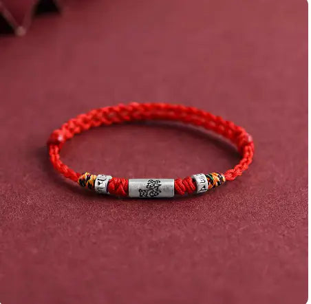 Pure Silver Zodiac Red Rope Bracelet – 925 Silver Charm