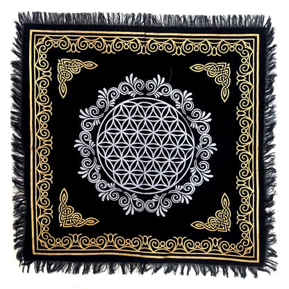 Flower of Life Altar Cloth – Sacred Tarot Spread Mat