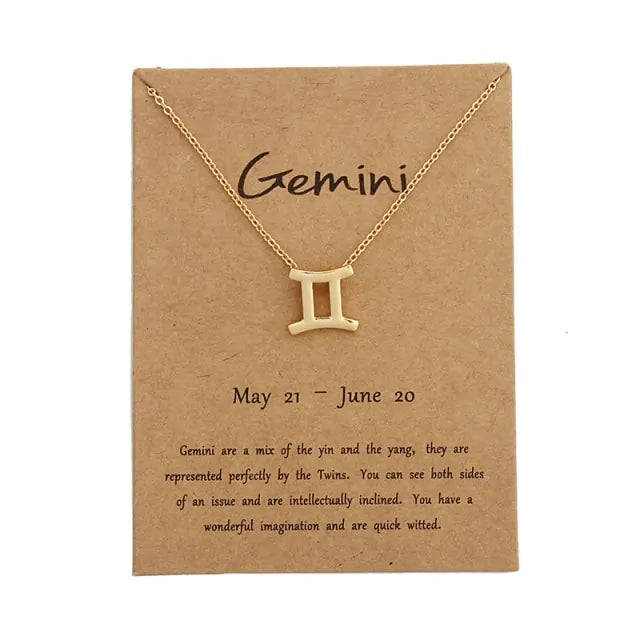 Gold Zodiac Pendant Necklace – Choose Your Star Sign ✨