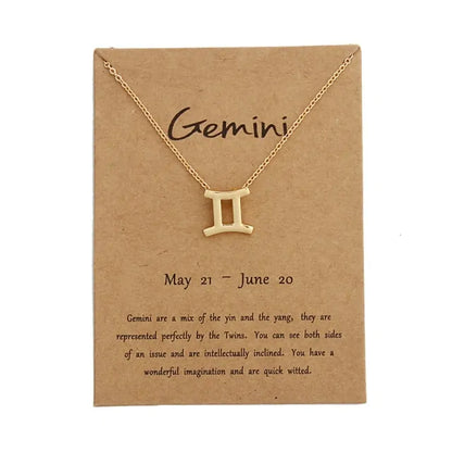Gold Zodiac Pendant Necklace – Choose Your Star Sign ✨