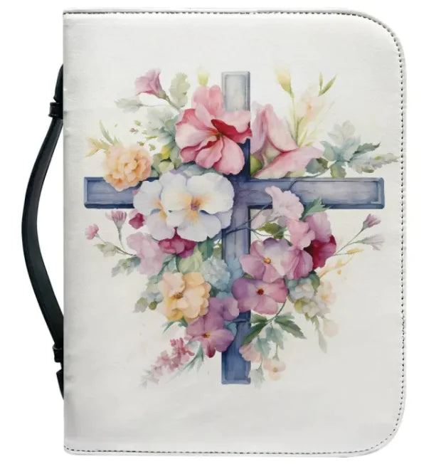 Spiritual Book Protection Bag – Cross & Sunflower Design