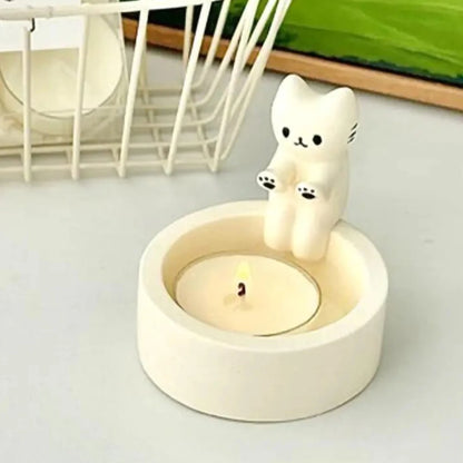 Kitten Candle Holder – Cute Aromatherapy Cat Decor 🕯️