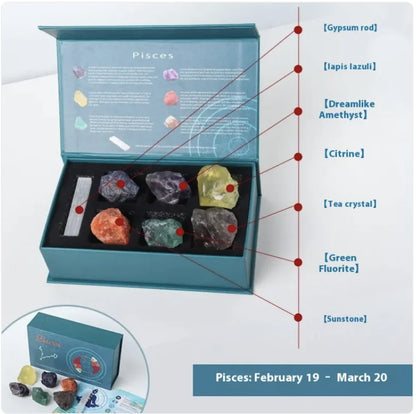 Zodiac Crystal Stone Set – 12 Sign Healing Gift Box ✨