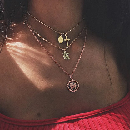 Fortune Zodiac Necklace – Bold Copper Astrological Charm 🔮