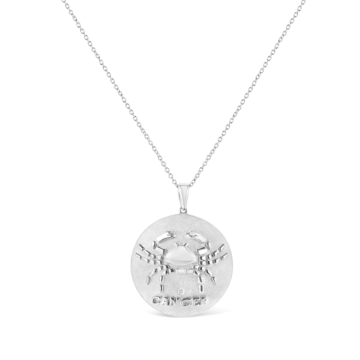 Cancer Zodiac Necklace – Sterling Silver with Diamond 💎