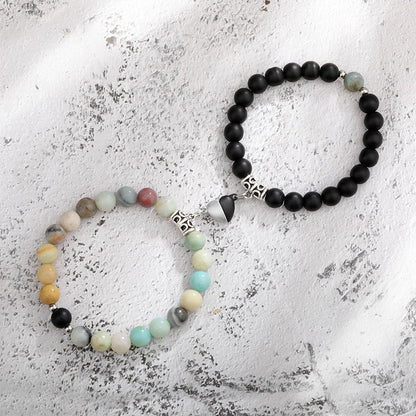 Magnetic Couple Bracelets – Natural Stone Love Gift 💫