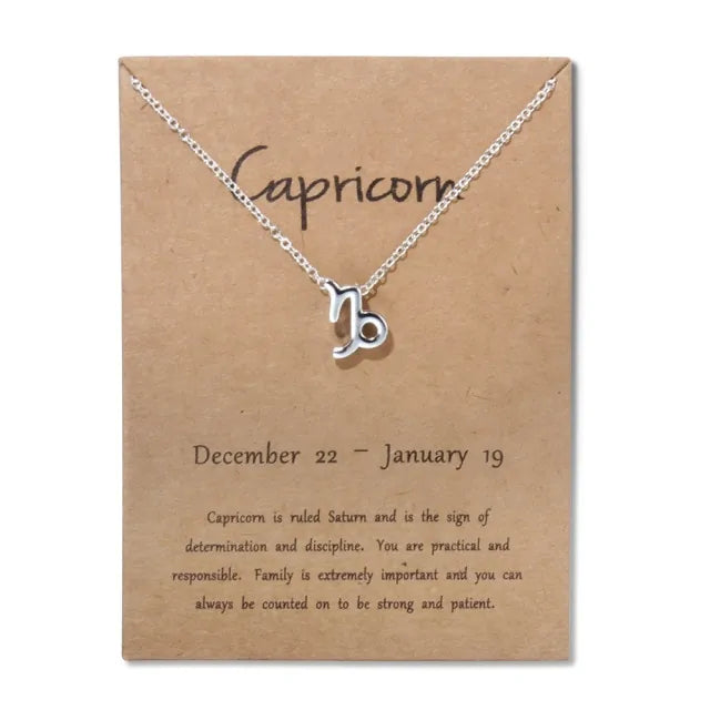 Gold Zodiac Pendant Necklace – Choose Your Star Sign ✨
