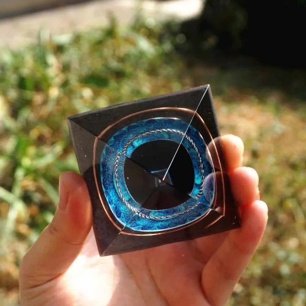 Orgonite Obsidian Pyramid – Energy Cleanse for All Signs