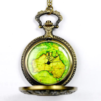 Antique Zodiac Pocket Watch – Vintage Map Design Gift