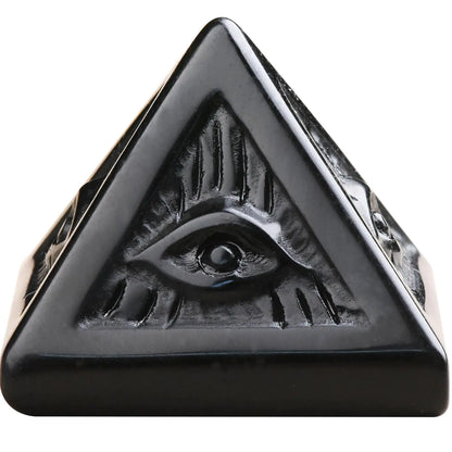 Obsidian Evil Eye Pyramid – Chakra Balance & Protection