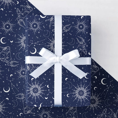 Taurus Zodiac Gift Wrap – Starry Sky Paper Roll ♉✨