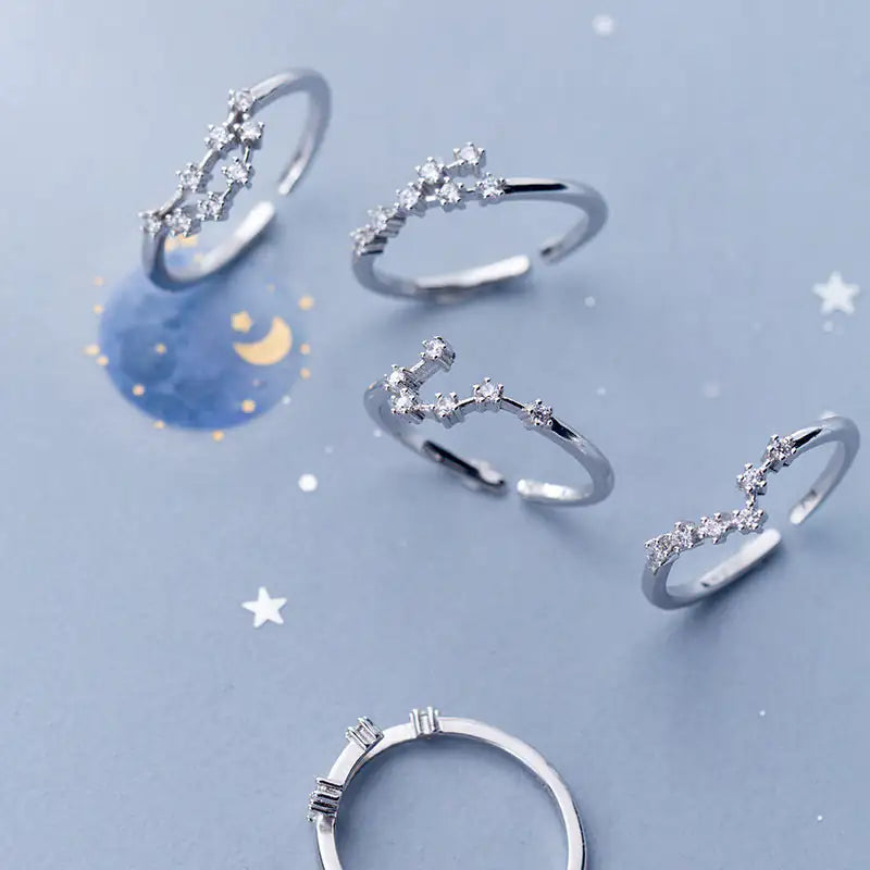 Zodiac Sign Ring – Silver Horoscope Jewelry Gift 💍