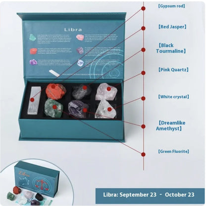 Zodiac Crystal Stone Set – 12 Sign Healing Gift Box ✨